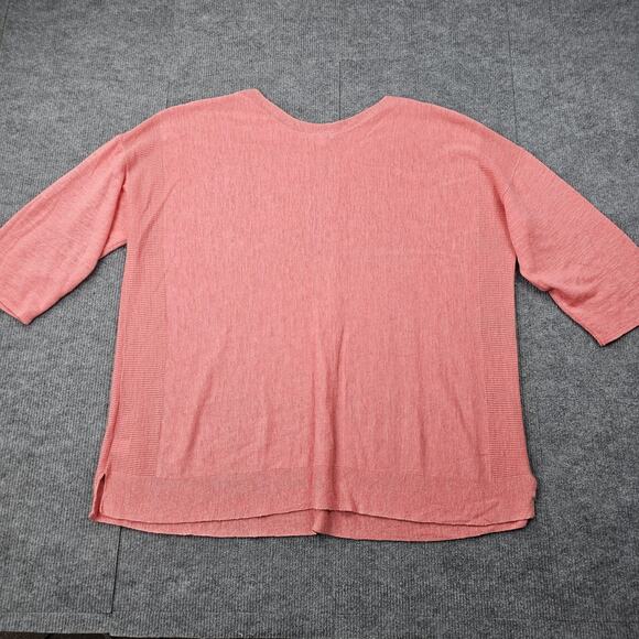 J Jill Sweater Womens XL Pink Linen Blend Pullover Lightweight Coastal Beach - Picture 6 of 6